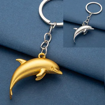 Portachiavi in metallo con delfino 3D in lega di delfino squisito oceano portachiavi per auto per ciondolo di compleanno piccolo regalo transfrontaliero 1