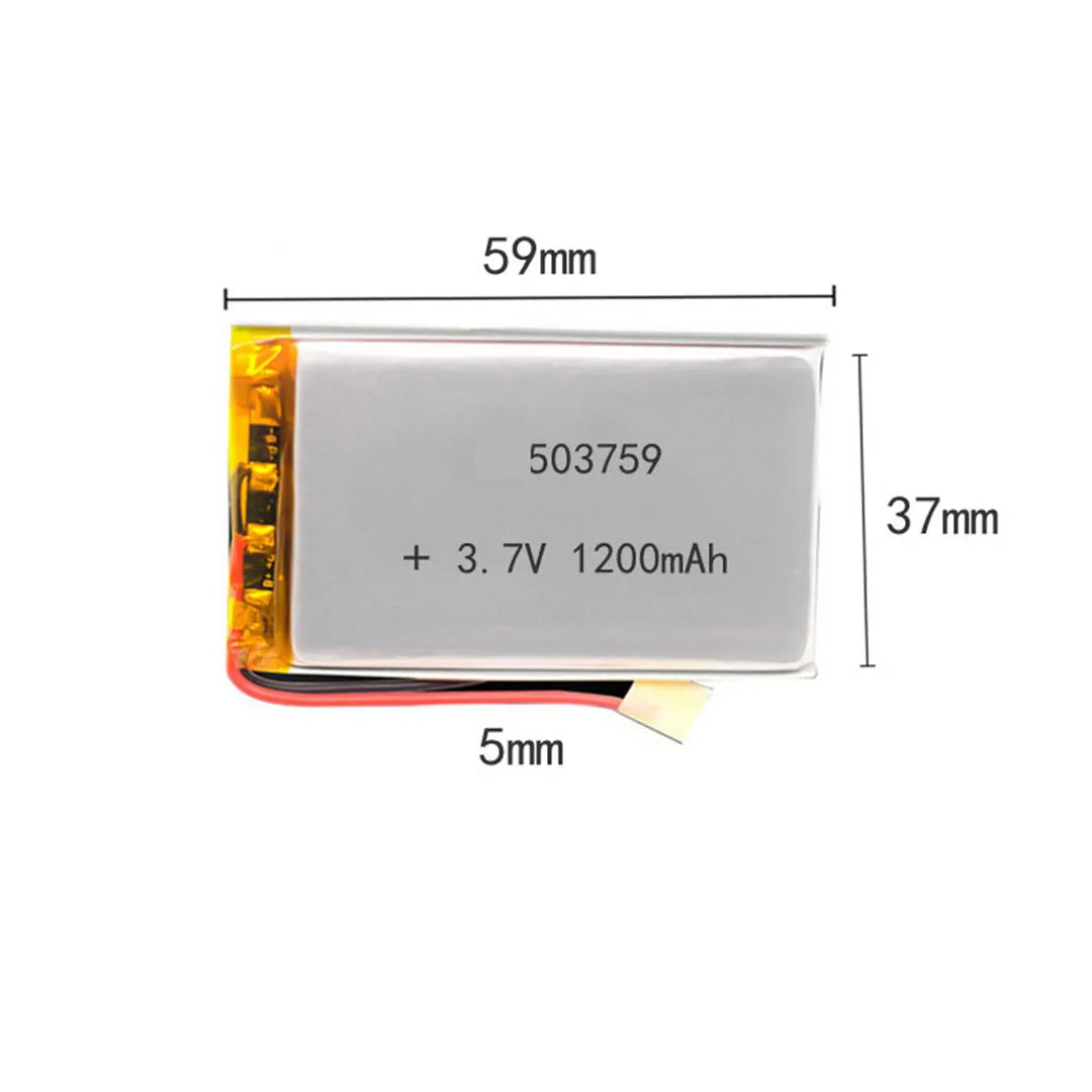 Conector Jst da Bateria 2.0 mm do Íon do Polímero do Lítio 10 20 Peças 3.7v 1200mah 503759 - Image 5