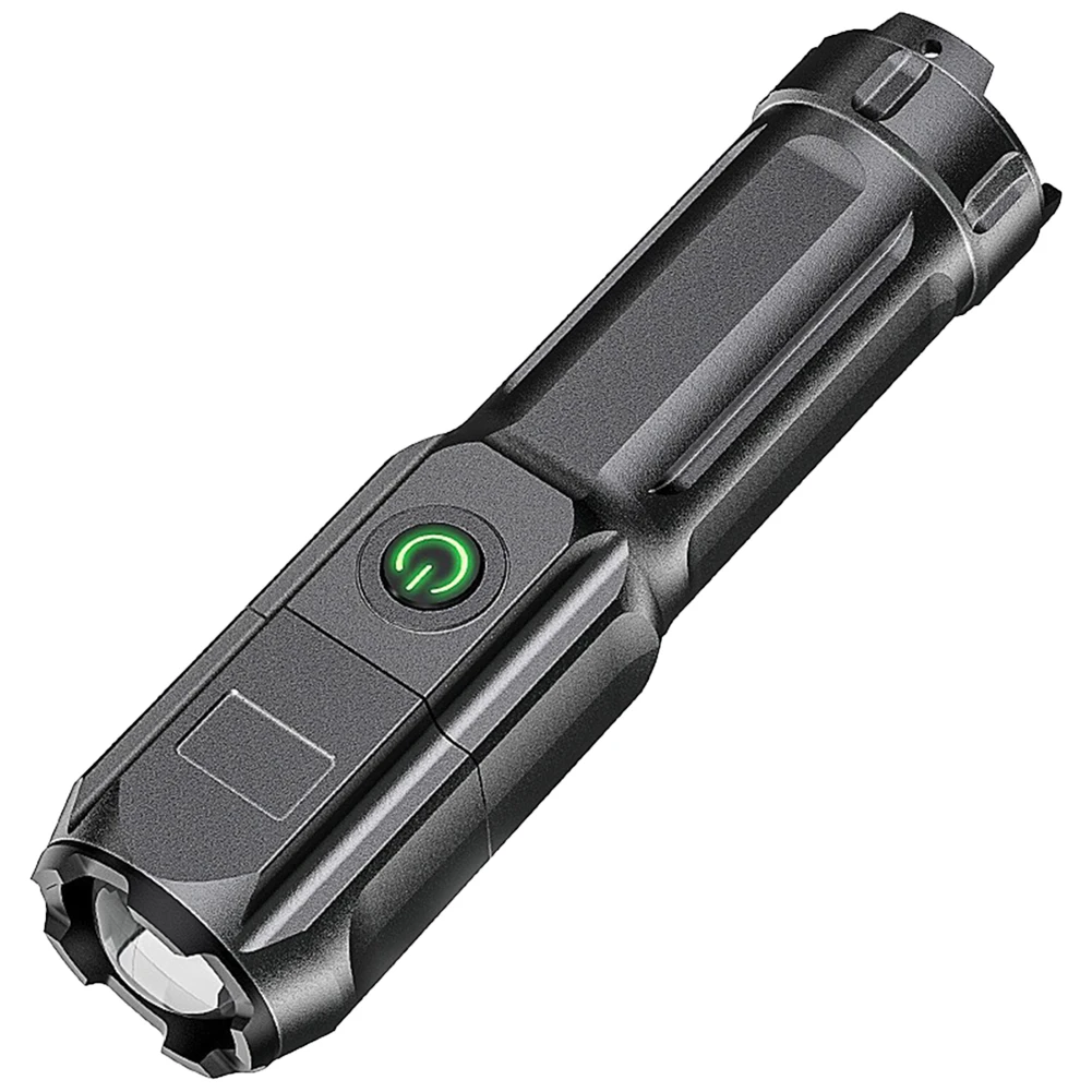 Powerful LED Flashlight Anti-Slip Portable Camping Light Waterproof Super Bright Flashlight USB Charging for Outdoor Camping Use