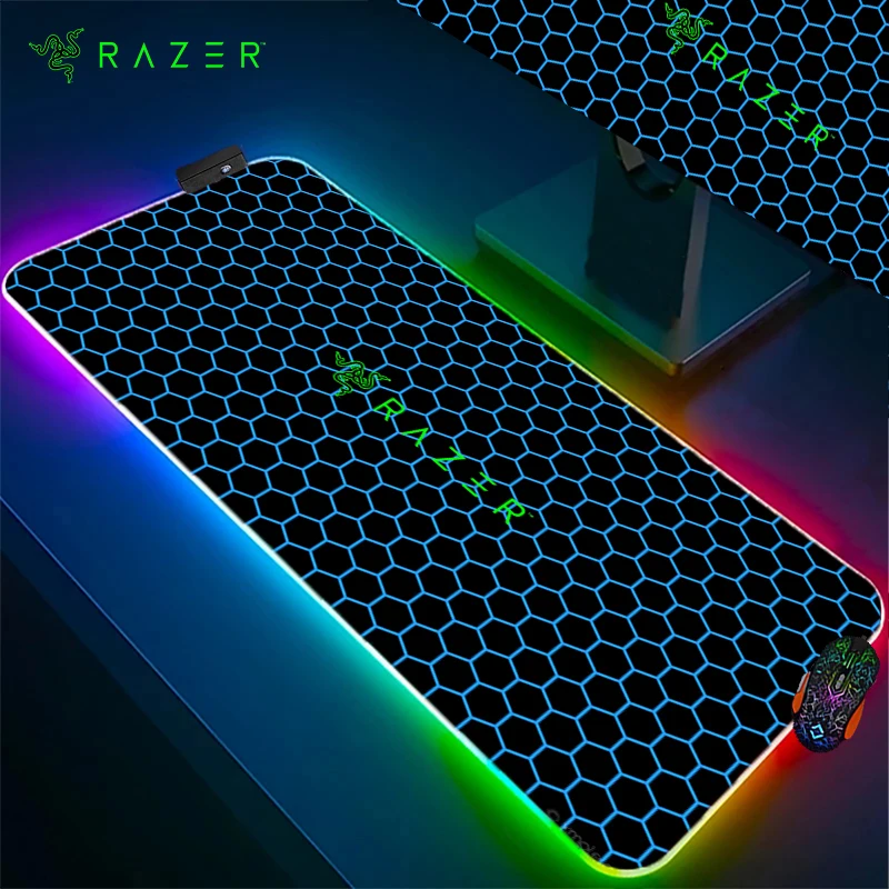 Razer Speed Geometric Computer Mouse Pad RGB Gaming Mousepad LED Backlit Mousepad Carpet PC Mat Keyboard Pad - AliExpress