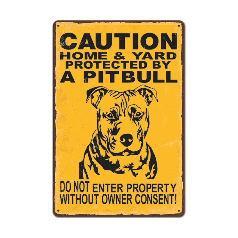 

Warning Dog Metal Tin Signs Vintage Poster Beware of Dog Retro Tin Plates Wall Stickers for Garden Family House Door Decoration