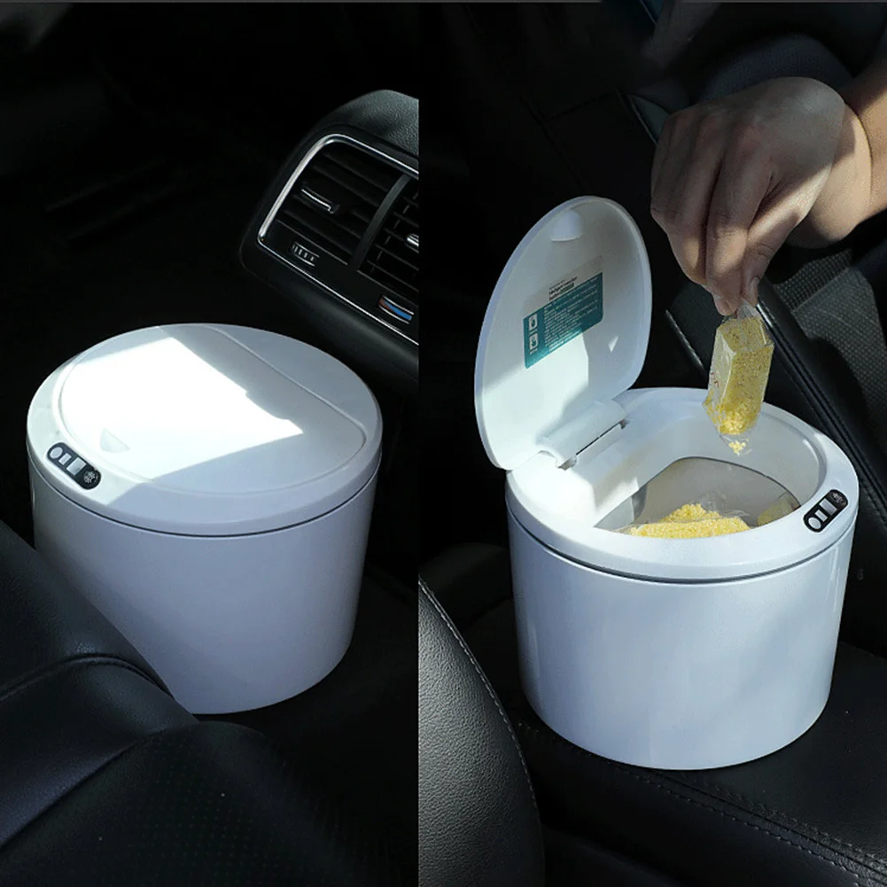 전기 센서 데스크탑 쓰레기통, 3L 자동 쓰레기통 보관 버킷, 자동차 실외용 탈착식 청소 액세서리