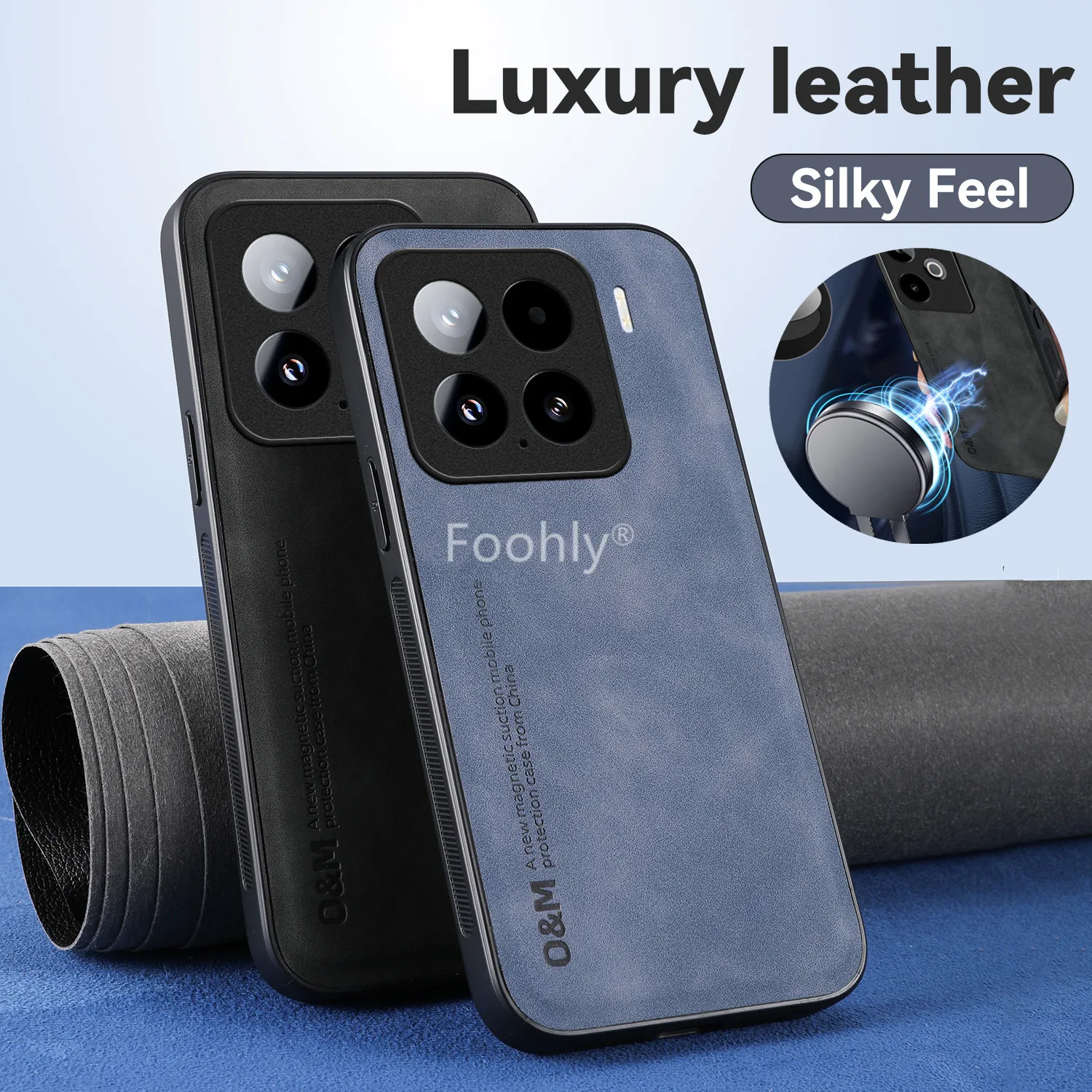 Magnetic Nubuck Leather Shockproof Phone Case - Premium Protective Cover