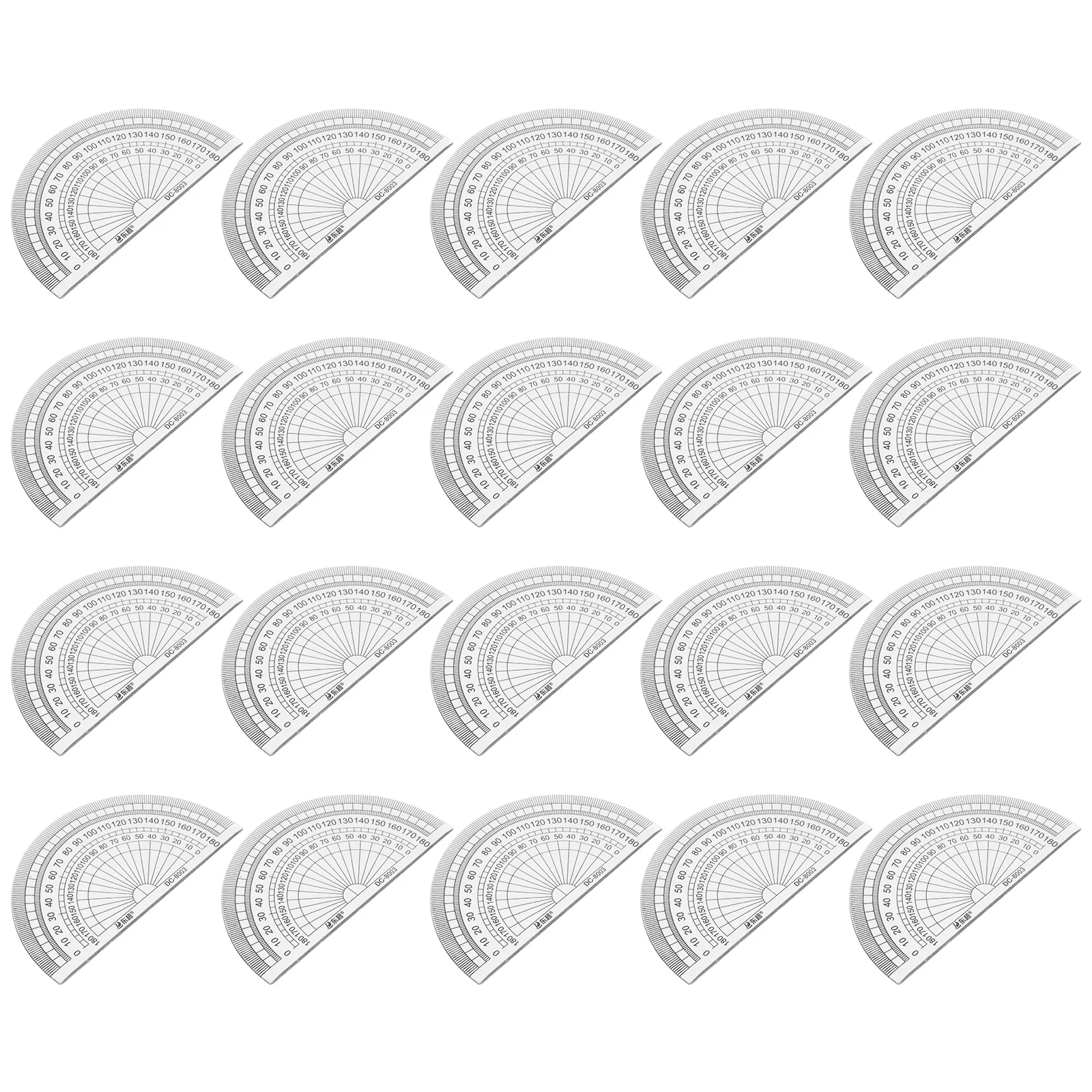 Inch 10cm Plastic Degrees Protractor for Angle Measurement Rulers School Office Student Math (Transparent)