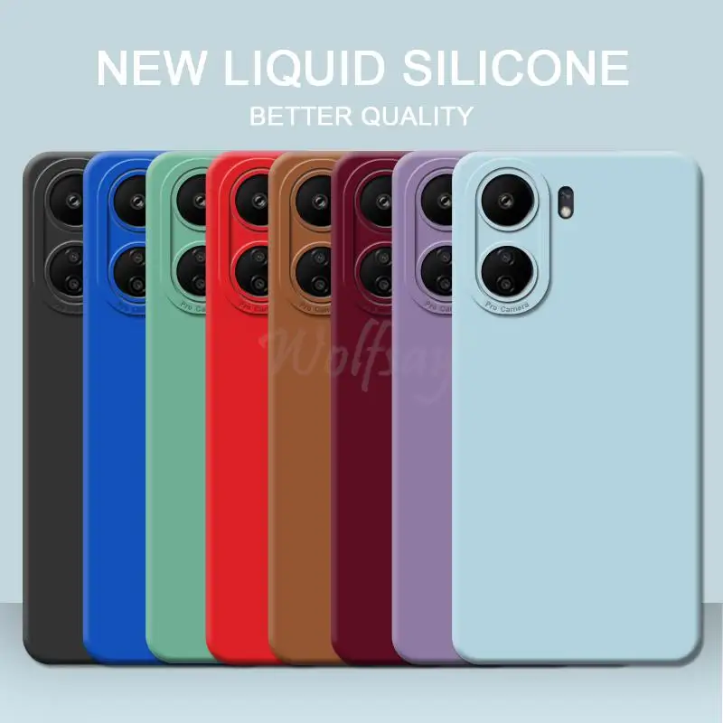 Per Xiaomi Poco C65 Case New Luxury Liquid Silicone Plain Rubber Camera Protector Case Poco C65 Case Poco C65 Cover Antiurto