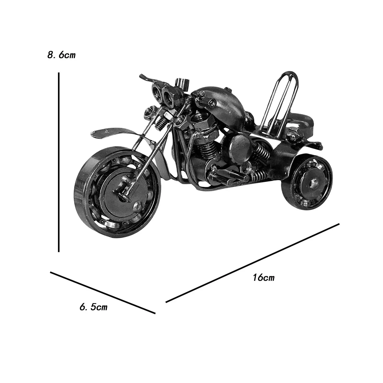 Motor Tricycle Iron Art Sculpture Motorcycle Model for Club Bar Decor Sturdy