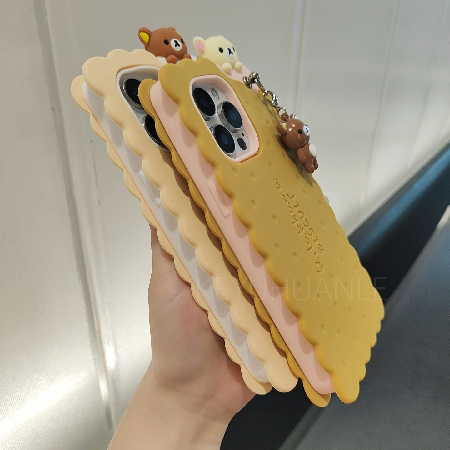 Adorable Bear Biscuit Silicone Phone Case – Cute and Soft Design