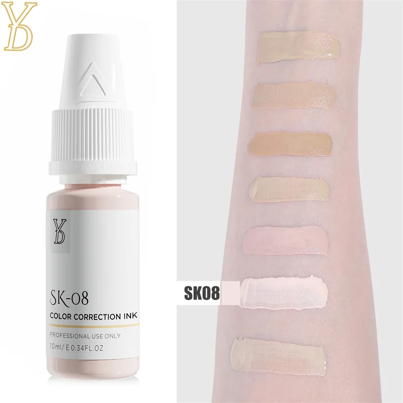 YD 10ML Skin Camouflage Pigments Permanent Makeup Ink Stretch Mark Scar Vitiligo Cover Tattoo Ink for Restore Natural Skin Tones