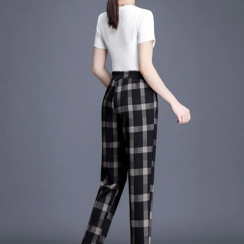 Women's Autumn and Winter High Waist Elastic Belt Pants Casual Fashion Slim Fit Versatile Elegant Commuter Pants