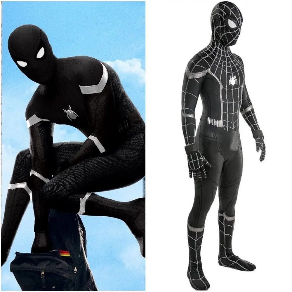 大人子供黒ホームカミングのスパイダーマンのスーツハロウィン毒