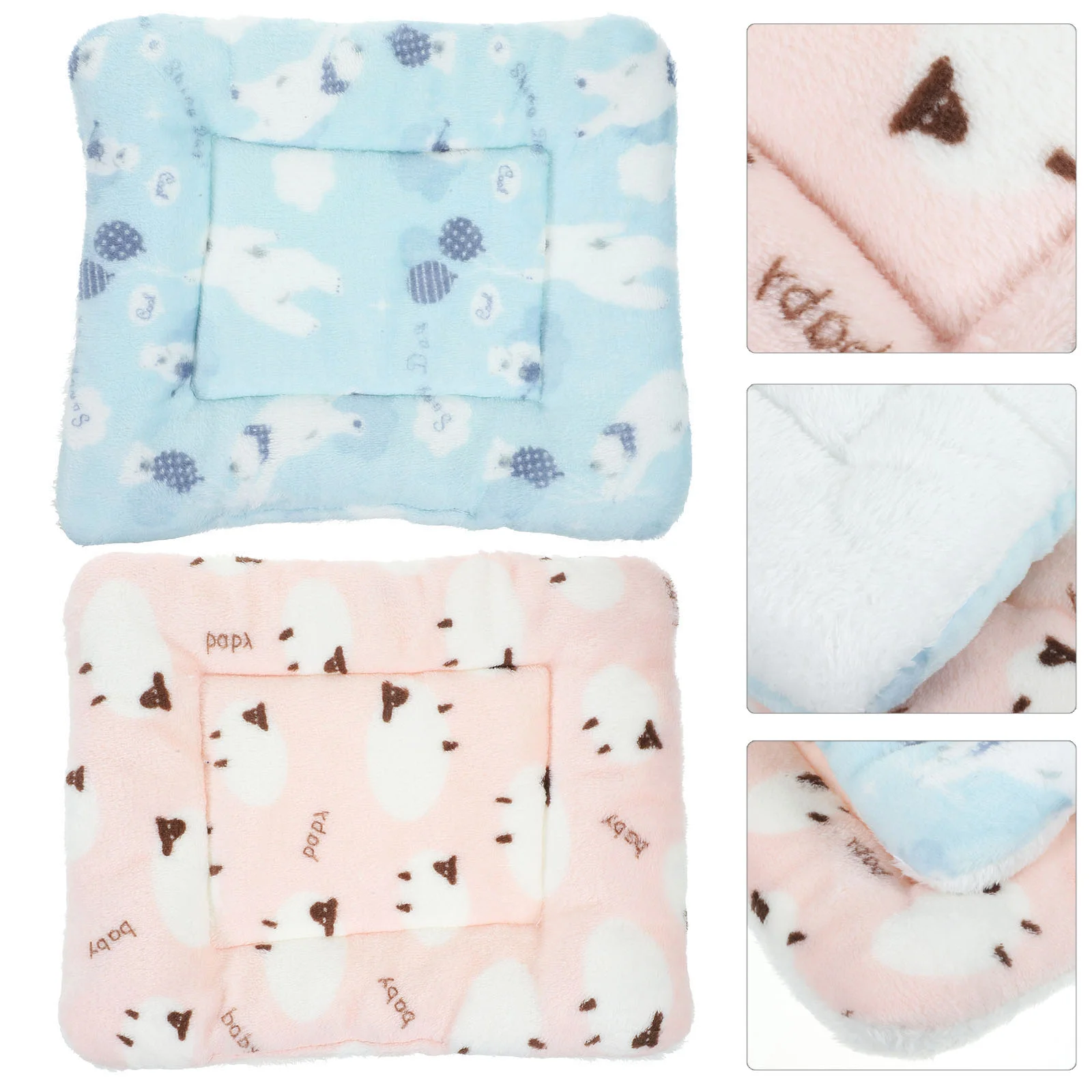 

2pcs Small Animal Bed Mat Hamster Puppy Pad Comfortable Pet Blanket Cat Blanket Pet Supply