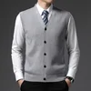 Men's Winter Knit Sweater Vest Young Men's Solid Color All-in-one Wool Vest Cardigan Top Men's Wear 5