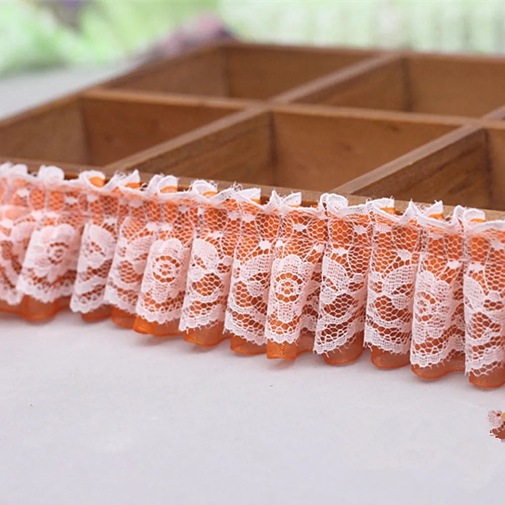 Pleated Lace Fabric Ribbon 4cm Lace Trim DIY Craft Supplies Sewing 1M
