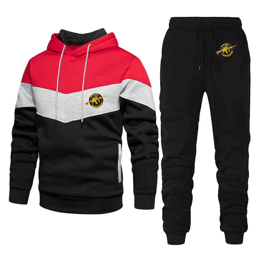 Mens Graphic Hoodies and Leisure Pants Suits