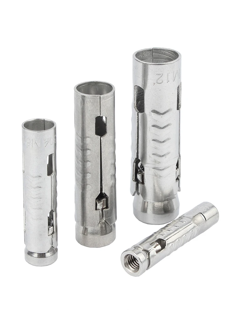 M6 M8 M10 M12 SUS Fish Scale Tube Three-piece one-piece Internal Expansion Bolt Concrete Anchor Screw 1-5pcs