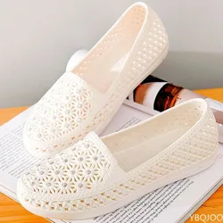 Flats Shoes Women Hollow Out Slip on Casual Nurse Shoes Summer Loafers Female Sandals Shallow Beach Breathable Zapatos