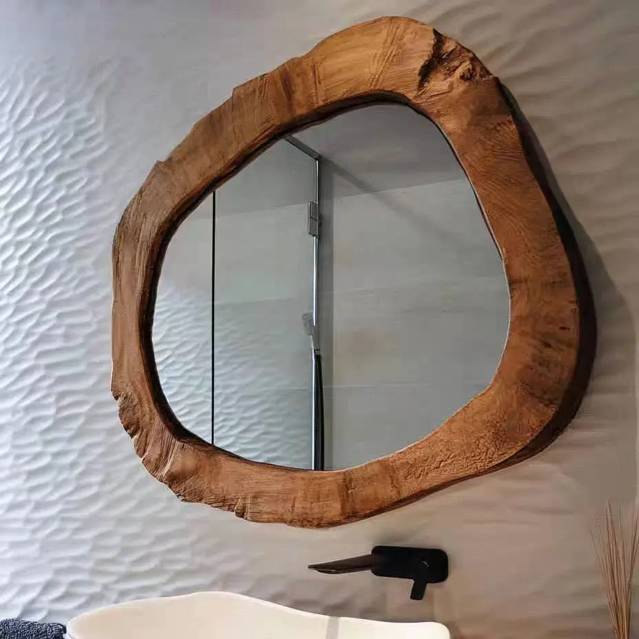 Irregular Wood Wall Mirror 5