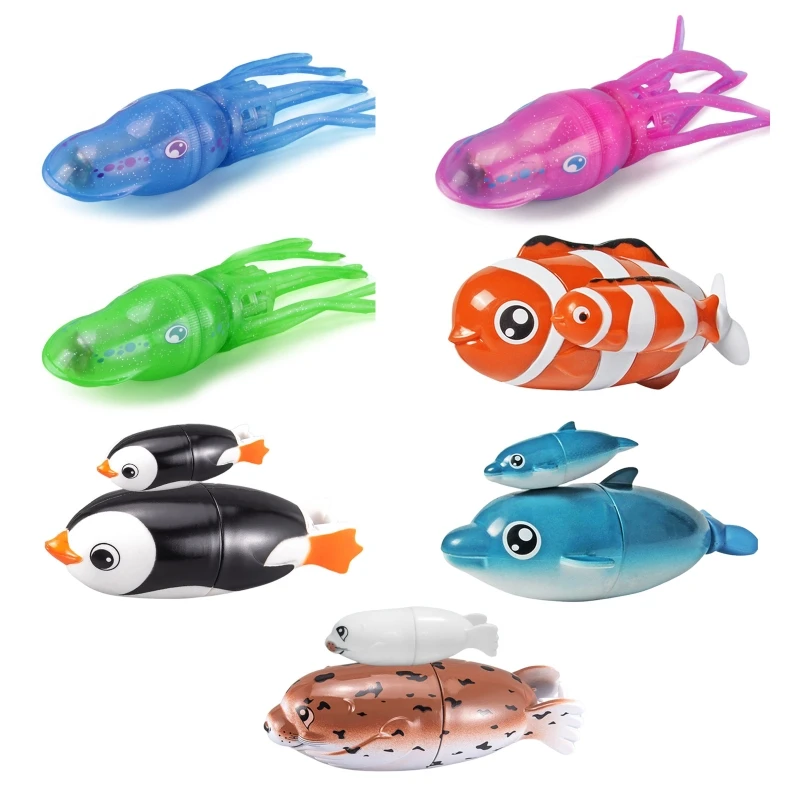 Electric Cartoon Fish Bath Play Bathtub Toy Indoor Water Play Floating Fish/Octopus/Dolphin  Boat Education Toy for Baby - AliExpress