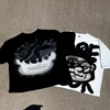 Vintage Big Face Graphic Print Cotton T-Shirt Men Y2K Summer Short Sleeves Vintage Oversize Tshirt Streetwear Women Tops 2