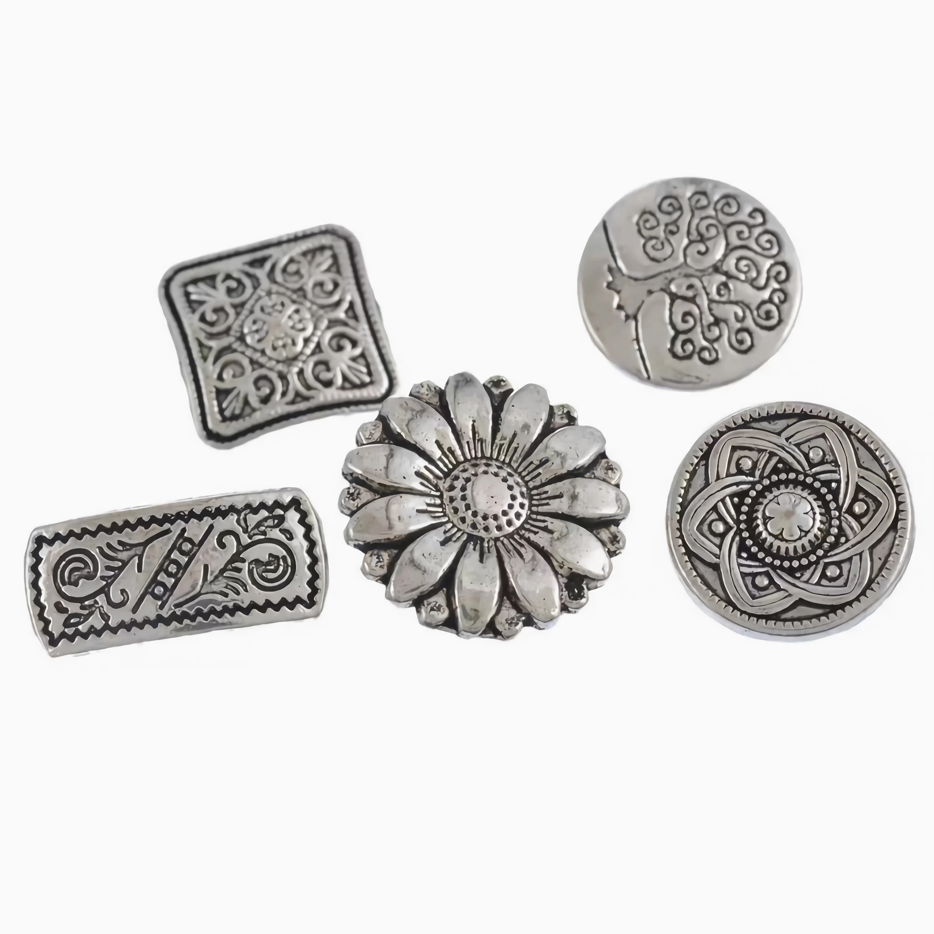 Description Picture 3 of itemCLYAIYLC Mixed Antique Silver Flower Decorative Metal Buttons for Sewing