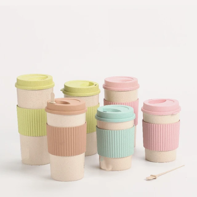 Cute Reusable Travel Cup To Go Coffee Cup Mug With Lid Wheat Stalk Pp Cup  Sleeve For Tea And Coffee - Mugs - AliExpress