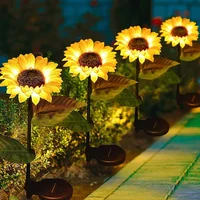 Outdoor Solar Sunflowers Lamp Smart Sense Garden Lights Yard Wedding Thanksgiving Decor Light Waterproof LED Lawn Light 1