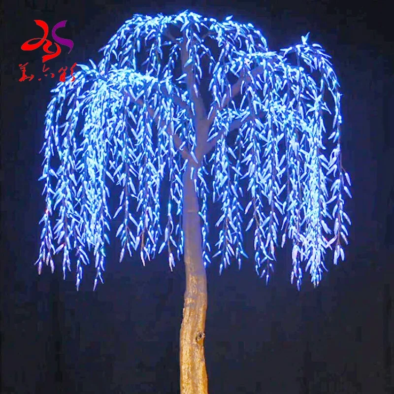 Custom.2023 야외 전문 조경 LED 수양 버드나무 및 LED 나무 조명, 도로 및 정원용