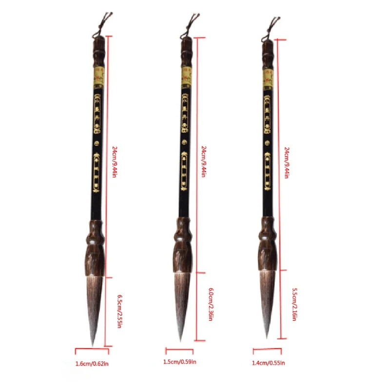 Calligraphy Brush Paint Brush 3Pcs Chinese Calligraphy Brush Traditional Painting Brush