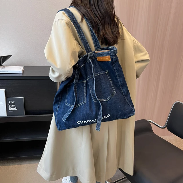 2022 New Women Vintage Denim Jeans Backpack Fashion Ladies Daily Simple  Handbag High Quality Travel Teenager Girls Shoulder Bag