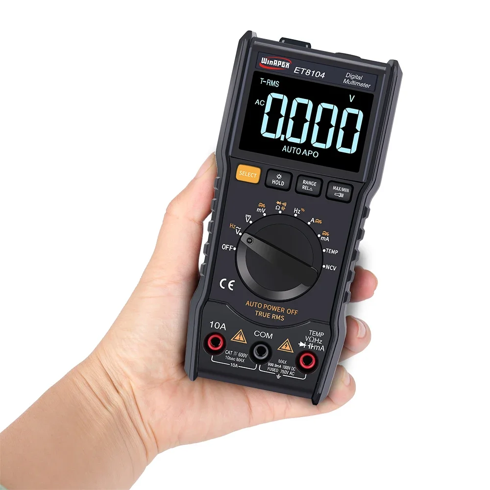WINAPEX ET8104 Digital Handheld Multimeter Auto-Range Multifunction Tester NCV AC/DC Voltage Current Resistance Temperature Tool 2