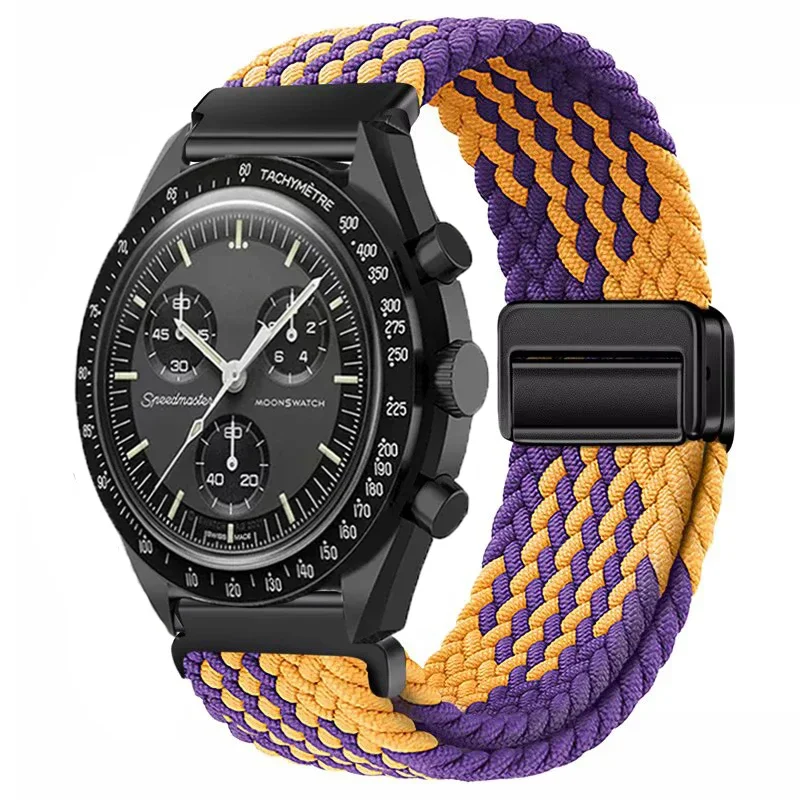 Universal Nylon Loop Strap - 22mm, Magnetic Weave Bracelet, 20mm Adjustable Band