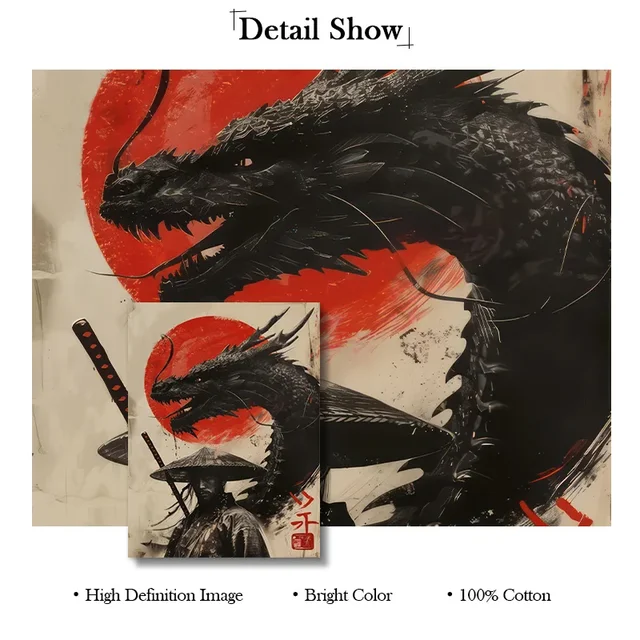 Peinture sur toile vintage pour chambre à coucher, samouraï japonais, bonsaï, nichoir, affiche d'art imprimée, galerie murale, art mural décoratif 6