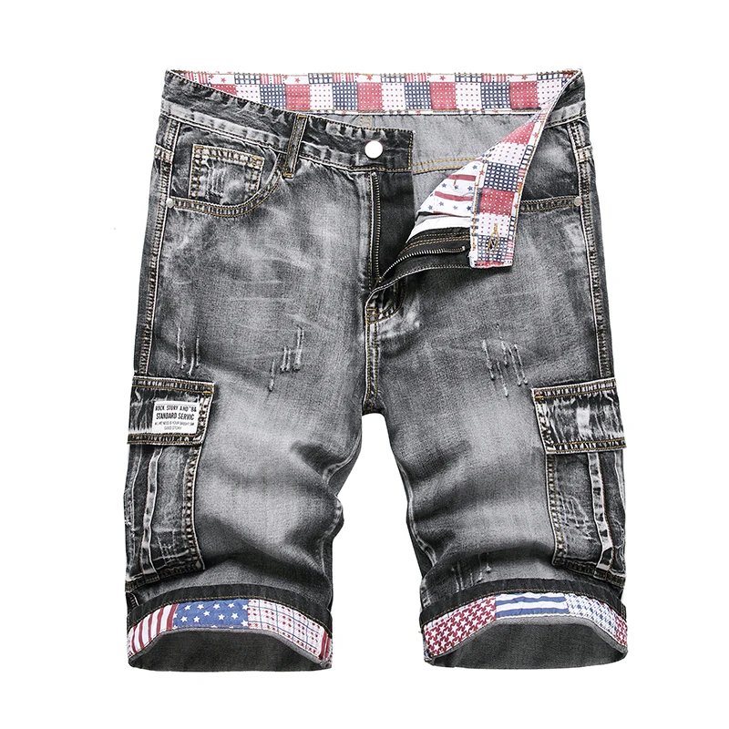 Men Jeans Denim Shorts Summer Jeans Shorts Summer Men&rsquo;s Short Jeans Cotton Bermuda Shorts Streetwear Breathable Casual