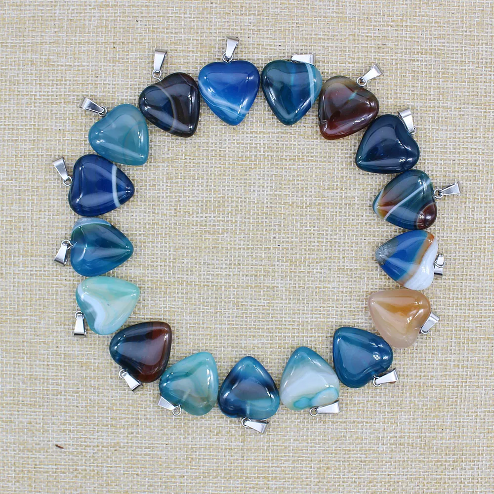 on sale! 2019 natural stone agates agates heart pendant charm and women's fashion jewelry necklace 30 pieces free shipping