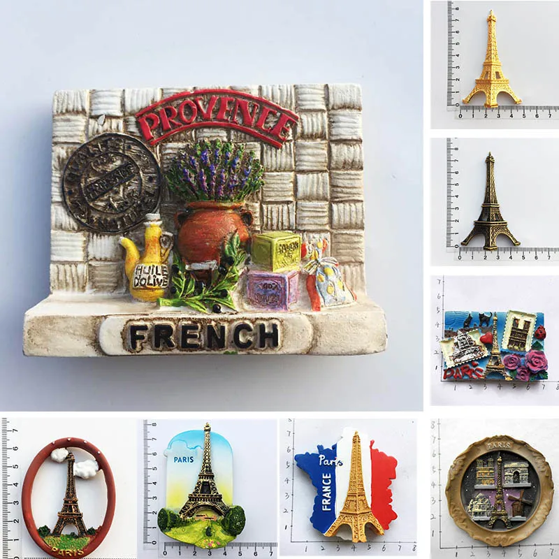 Paris Souvenir Eiffel Tower Fridge Magnets French Provence Tourist Landmark Magnetic Stickers Decoration on The Fridge Gift