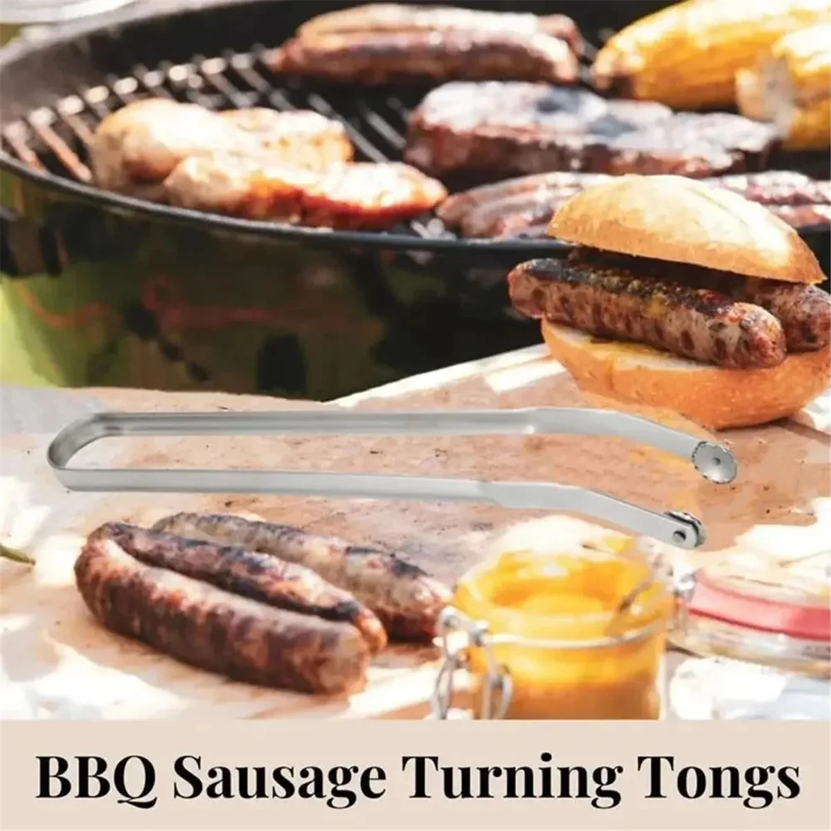BAAU Stainless Steel Barbecue Sausage Twisting Tongs Barbecue Camping Outdoor Cooking Tools Outdoor Cooking Tools
