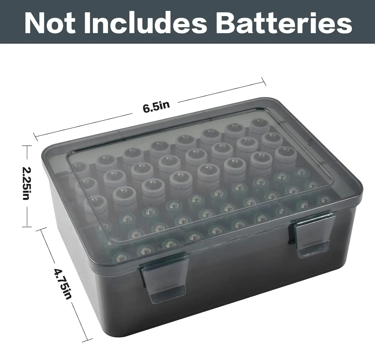 Il supporto dell'organizzatore di stoccaggio delle batterie contiene 54 batterie AA AAA, contenitore per batteria, contenitore per garage, dispenser per l'organizzazione dei cassetti domestici - immagine 6