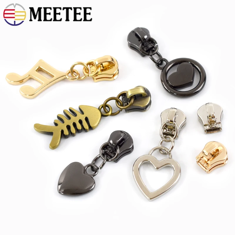 5용 Meetee 지퍼 슬라이더 10/20개    바느질 금속 지퍼 DIY 지퍼 헤드 가방 포켓 지갑 수리 키트 교체 재단사 도구