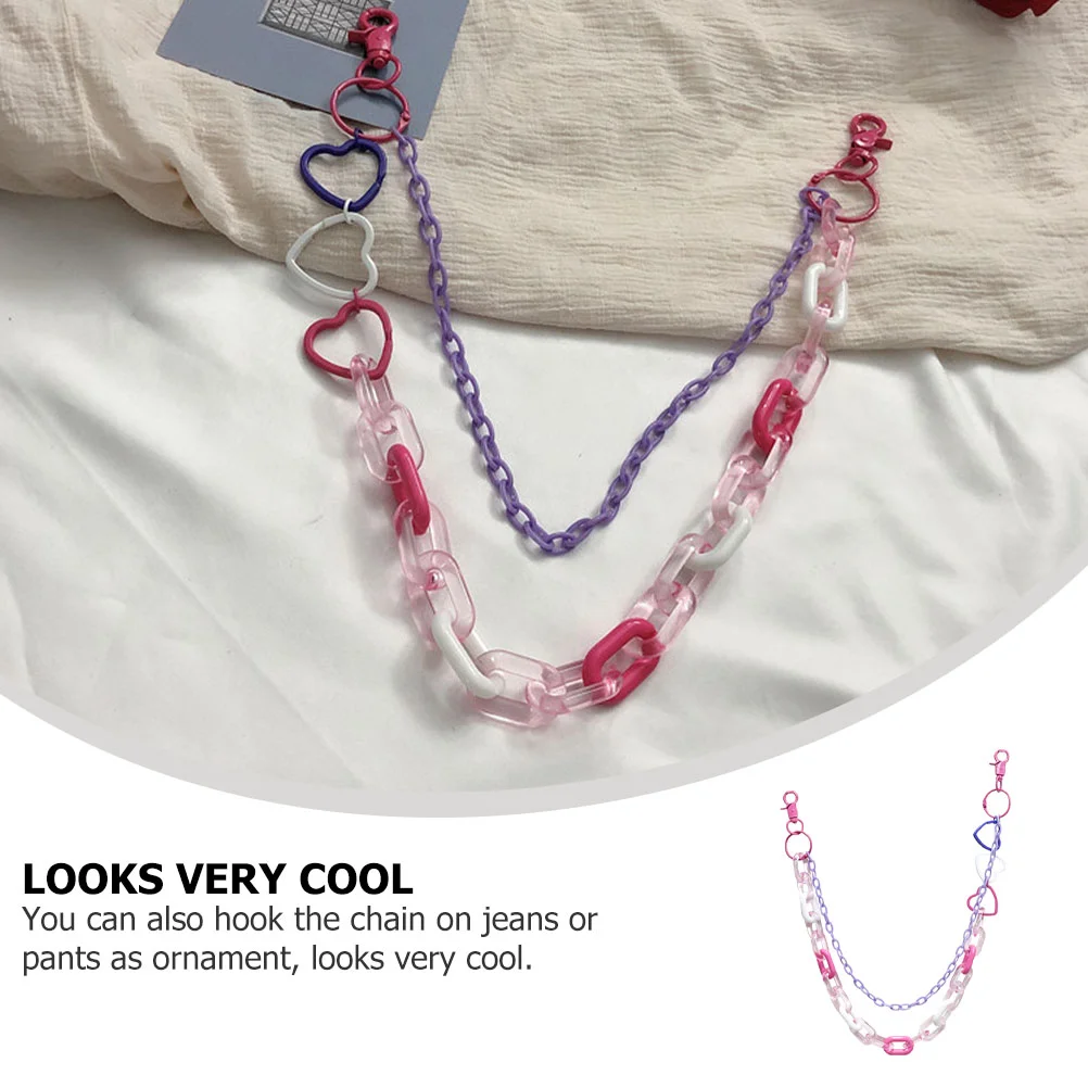 

1pc Creative Acrylic Jeans Chain Waist Chain Creative Pants Chain (Colorful)