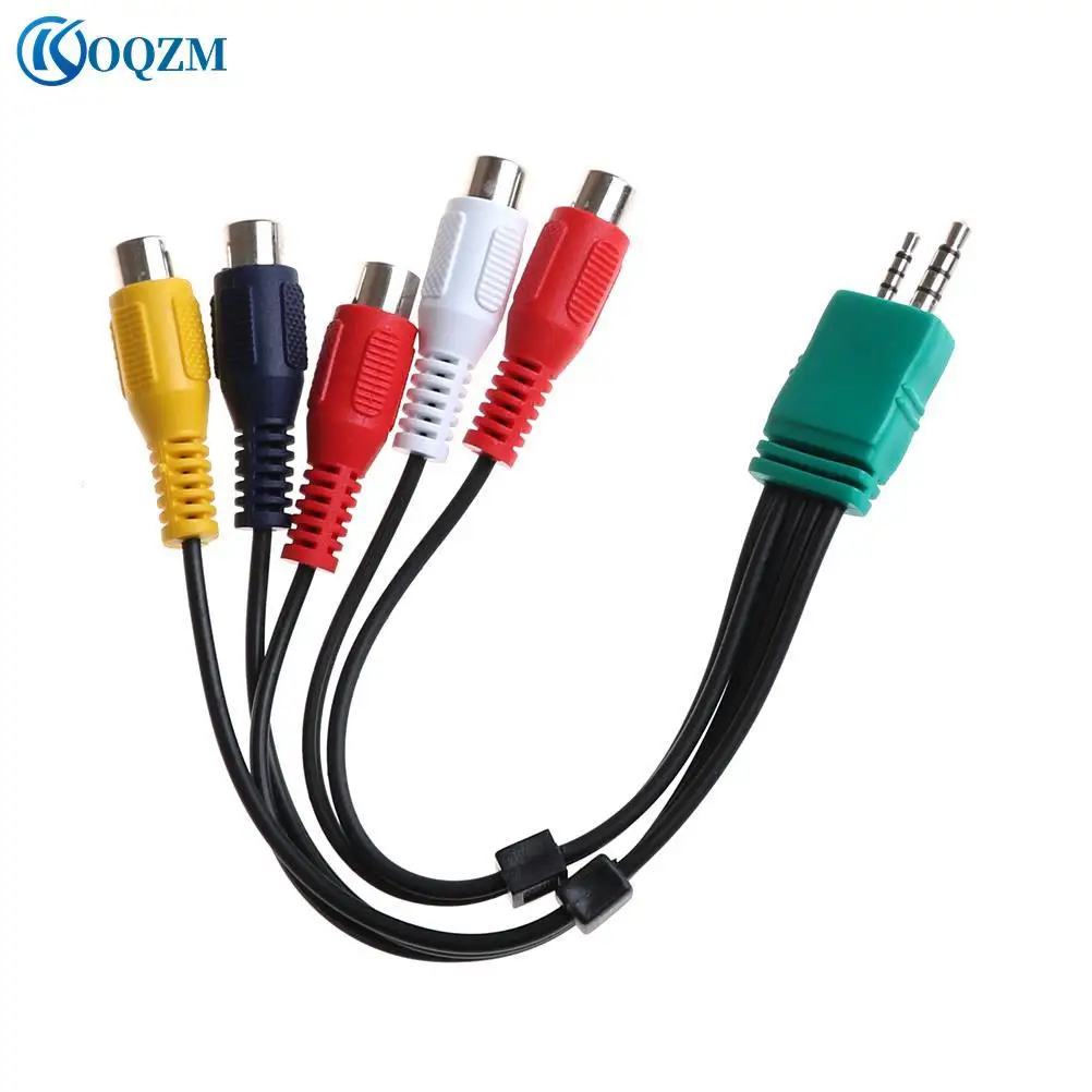 3.5mm + 2.5mm to 5RCA Audio Video AV Component Adapter Cable For ...
