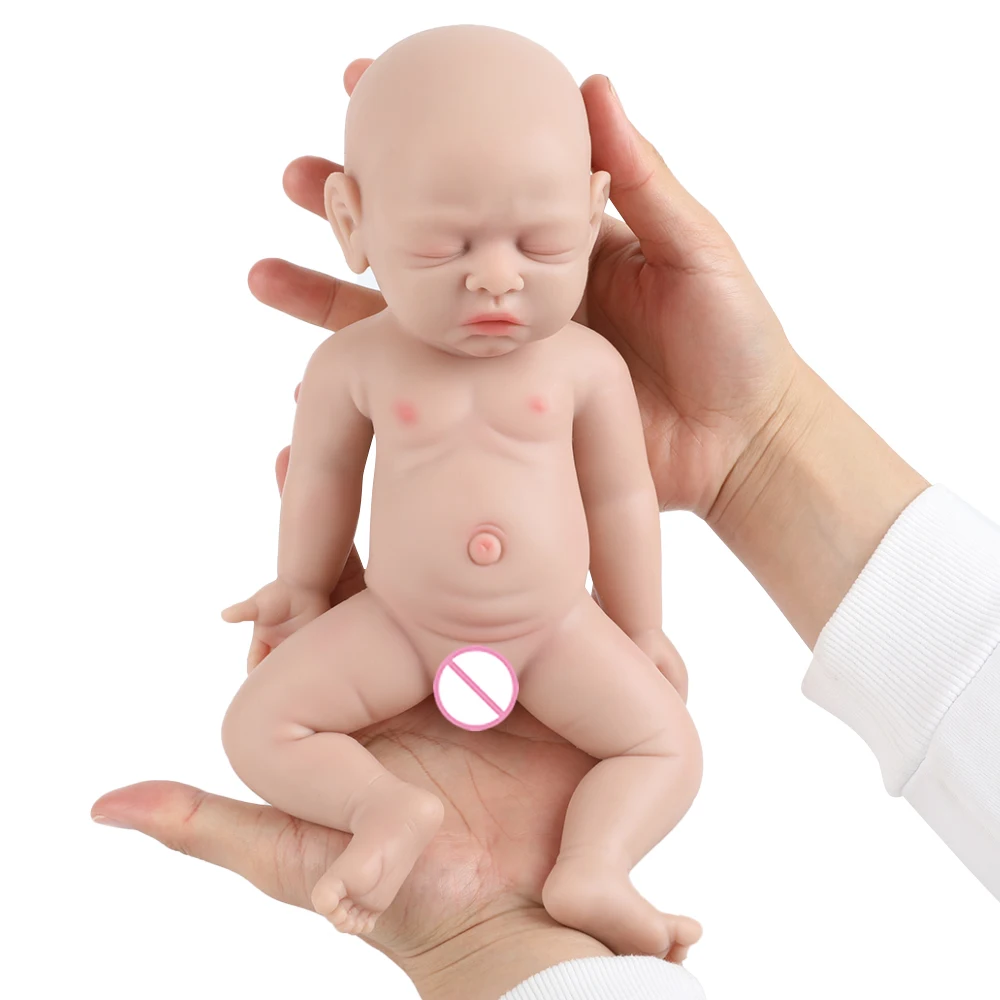 IVITA 12" Full Body Silicone Reborn Baby Doll Realistic Silicone Girl Preemie Lifelike Doll for Anti-Stress Children Toys Dolls 4