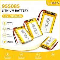 Batterie rechargeable au lithium-polymère 955085 3,7V 6000mAh de remplacement pour manette PS4, haut-parleur Bluetooth, GPS, électronique DIY 2