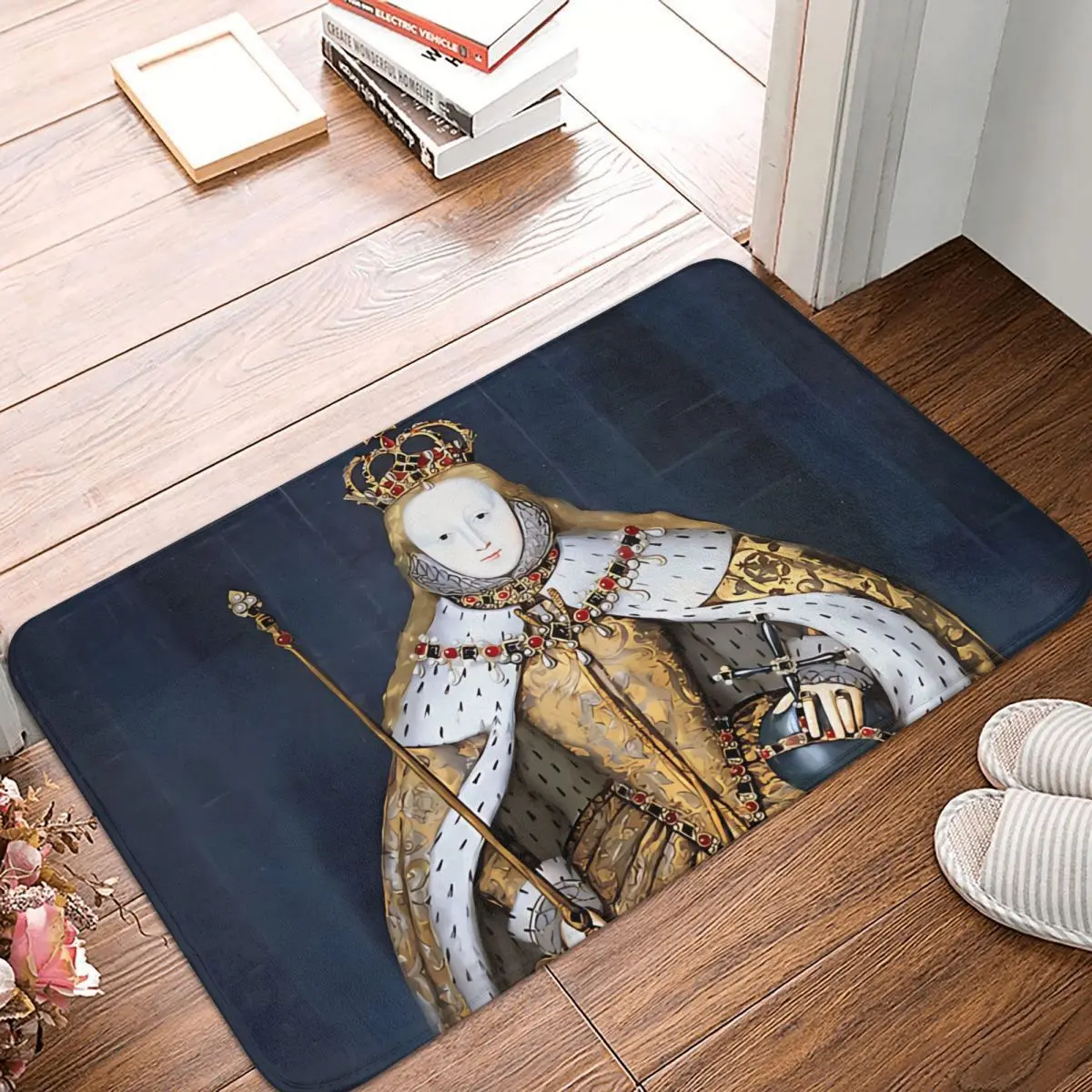 Storia Bagno Tappeto Antiscivolo Elizabeth I Incoronazione Ritratto Soggiorno Mat Benvenuto Zerbino Decorazione Della Casa Tappeto