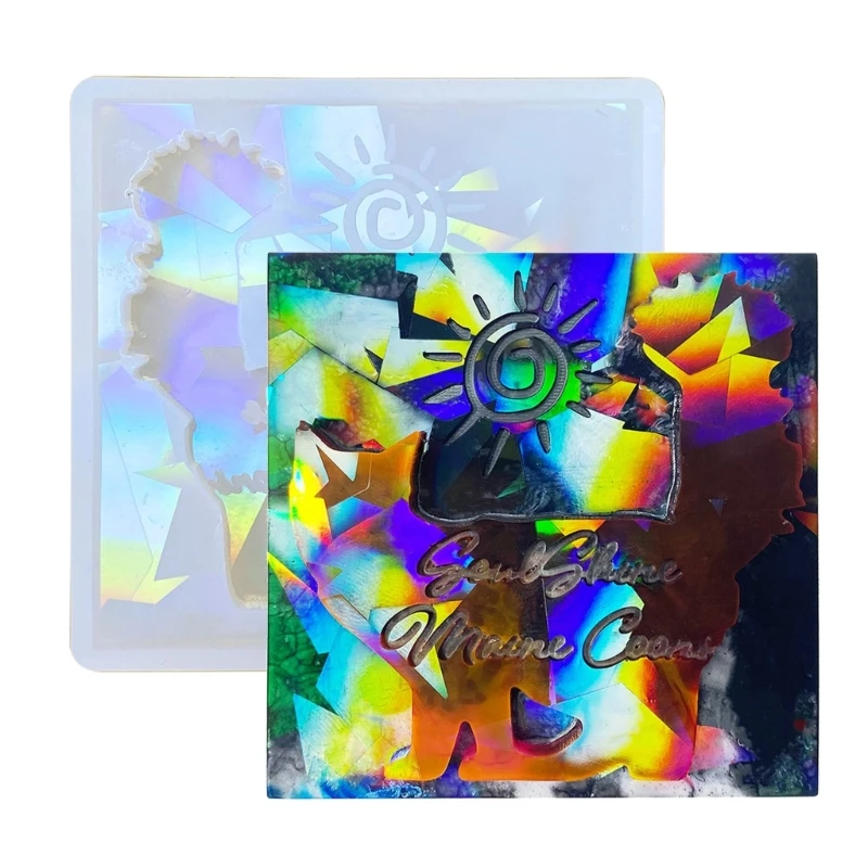 

Holographic Kitty Ornament Crafts Silicone Mold Epoxy Jewelry Mold Resin Casting Pendant Mold Suitable for Diy Crafts