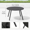 Round Metal Outdoor Side Coffee Table for Outside Patio, Black Coffee Tables 3