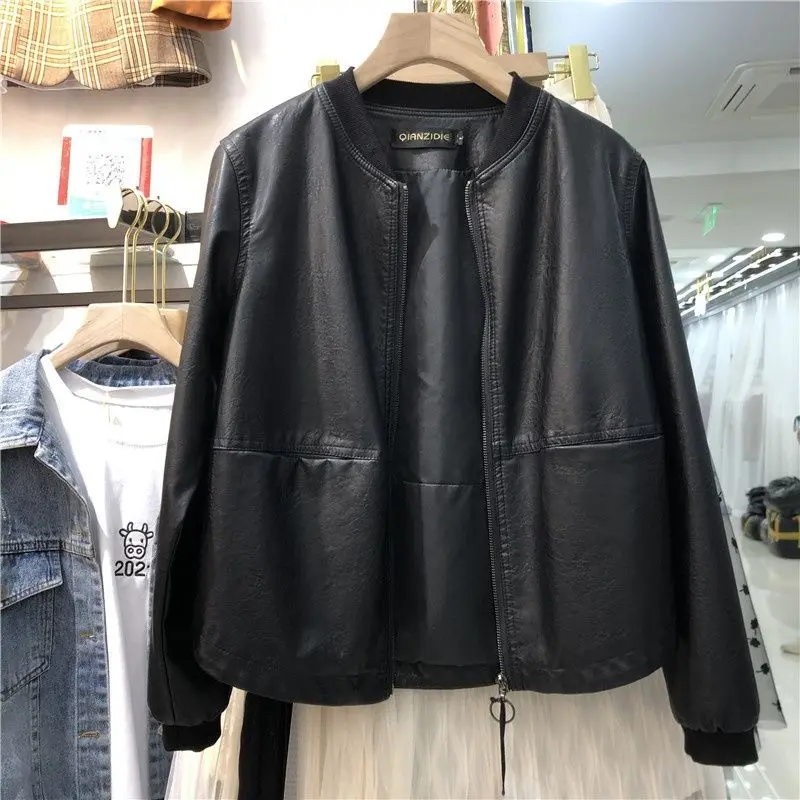 Chaqueta De Cuero Sintético Para Mujer, Abrigo Vintage De