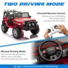 2 Seater Kids Ride on Truck Car, 12V Battery Powered Electric Vehicle for Kids w/Remote, Spring Suspension, LED Light, 3 Speeds 4