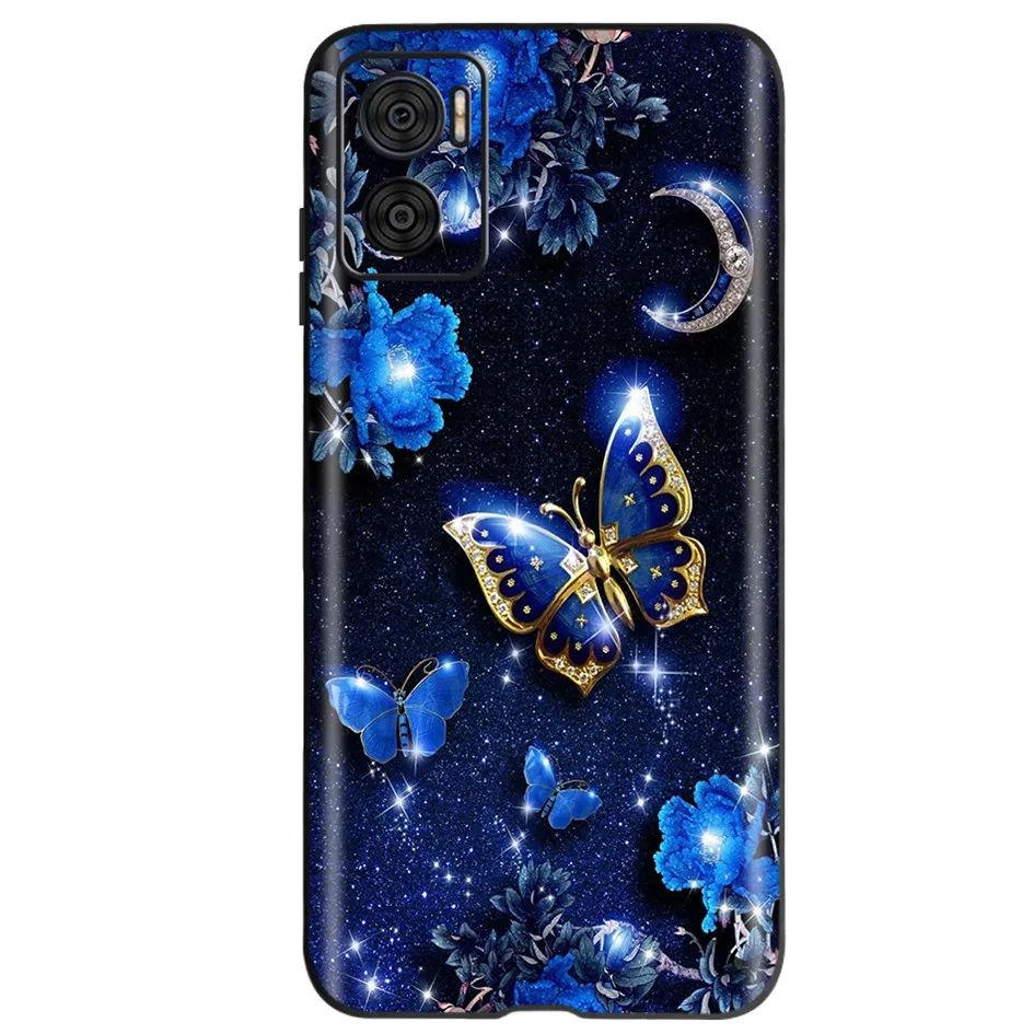 Elegant Flower Butterfly Soft Phone Case for Motorola Moto E Series