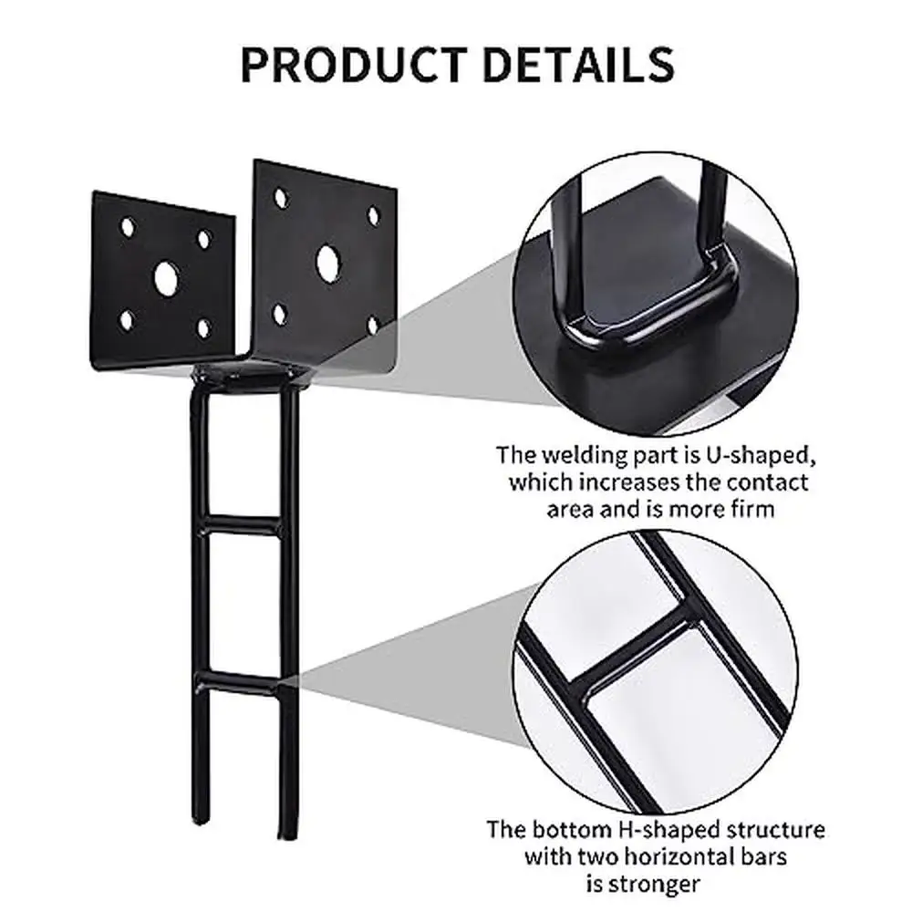 Galvanized Steel U Shape Post Anchor 4x4 Post Base Bracket Kit 8 Pack)