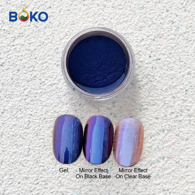 BOKO 1Box Nail Chameleon Chrome Powder Glitter Magic Mirror Pigment Dust Nail Decoration